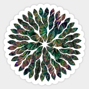 Iridescent Feathers Fractal Art Sticker